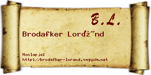 Brodafker Loránd névjegykártya